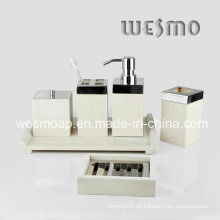 Blanco lavado accesorios de bambú de baño de color (wbb0304b)